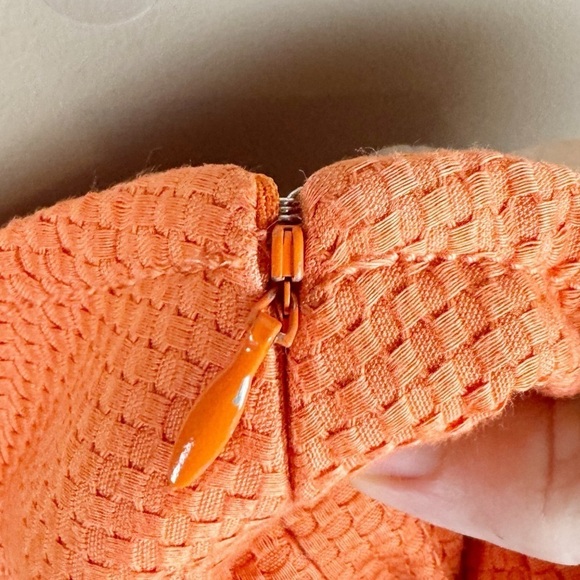 Talbots Orange 100% Cotton Button Wrap Y2K Skirt - Picture 3 of 11